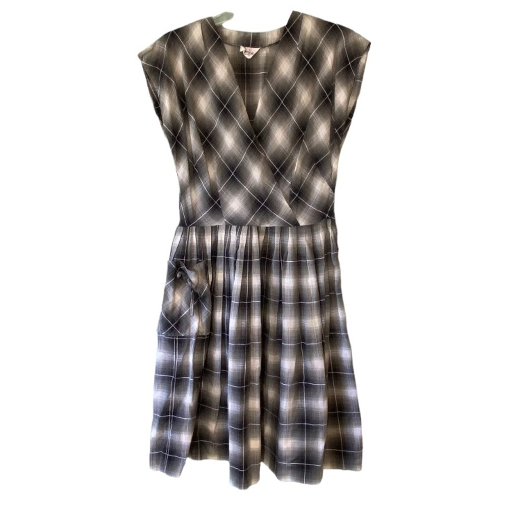 Vintage Plaid Dress in Black and White